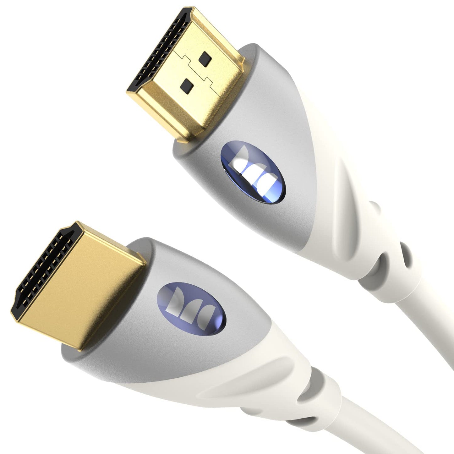 NUWE Monster HDMI-kabel 4k Ultra HD met Ethernet - Korrosiebestande 24k Roosegoud-kontakte en V-Grip-verbinding - HDMI-kabel vir PS3 en rekenaarmonitor - 1,8 M