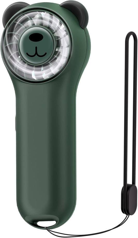 (GREEN) Cute Bear Mini Handheld Portable Fan 11000RPM Rechargeable