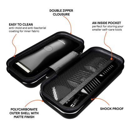 MERIDIAN Body Hair Trimmer for Men Balls, Bikini Trimmer and Hard Case - Onyx