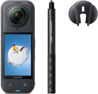 Insta360 X5 Snowboard Bundle - Waterproof 8K 360° Action Camera, Invisible Selfie Stick Effect, Leading Low Light, Rugged & Replaceable Lens, 3-Hour Battery, Clear Audio, Stabilization