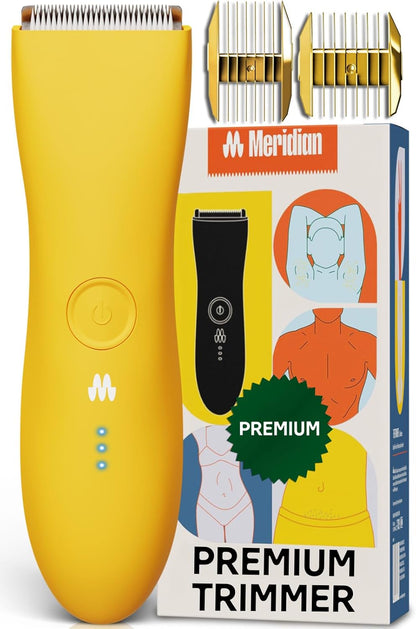 MERIDIAN The Trimmer Premium - Body Hair Trimmer & Electric Shaver for Men and Women for Pubic Hair, Chest, Legs & Bikini Line, Waterproof & Rechargeable, Solar
