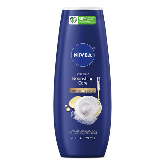 NIVEA Voedende Versorging Stortjel met Voedende Serum, Bevogtigende Stortjel vir Vroue, Verryk met Provitamin B5 en Vitamien E, 20 Vl Oz Bottel - 3PK