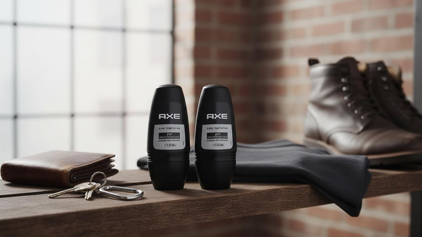 Axe Dark Temptation Roll-on Deodorant Long Lasting Protection - Black - 1.7 FL OZ (Pack of 3)