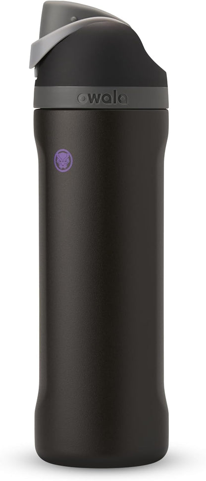 FreeSip Insulated Stainless Steel Water Bottle w/ Straw BPA-Free 24 oz - Marvel Black Panther