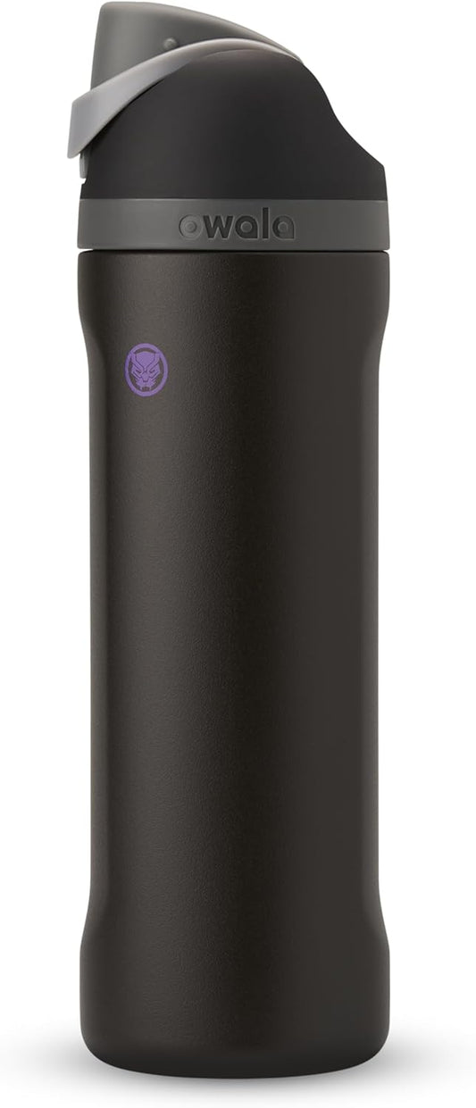 FreeSip Insulated Stainless Steel Water Bottle w/ Straw BPA-Free 24 oz - Marvel Black Panther