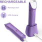 OLOV Electric Body Hair Trimmer - Groin Trimmer for Men - Bikini Trimmer Women - Wet/Dry Shaver Groomer, Replaceable Ceramic Blade Heads, USB Recharge Dock, Waterproof Hygiene Razor, Bright Purple