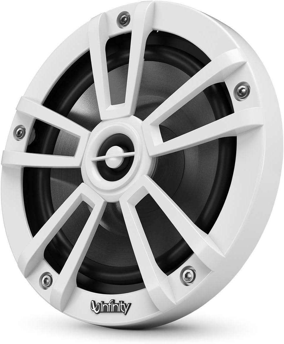 Infinity Marine Boat 6.5 Inch RGB LED Coaxial Speakers - White