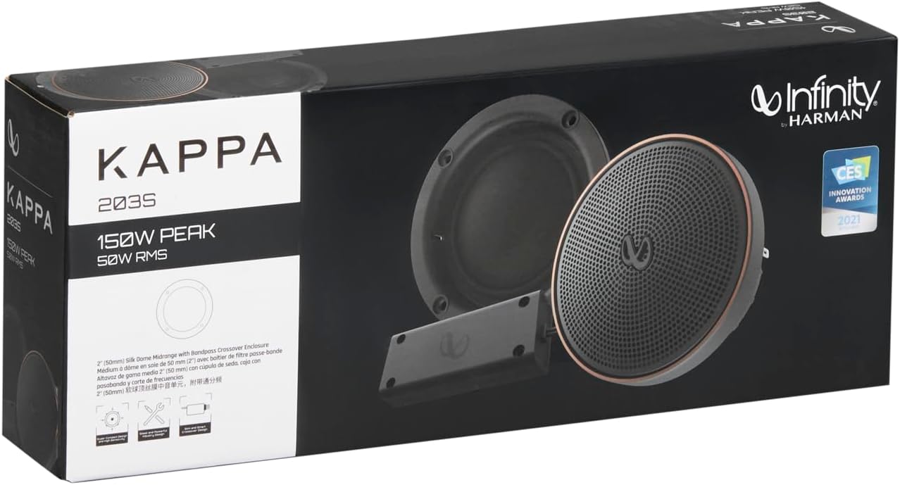 Infinity KAPPA 203S 2 inches (50mm) Silk Dome Midrange with Bandpass Crossover
