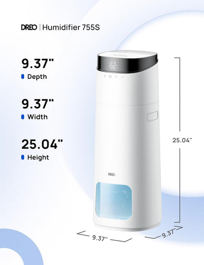 16L Slim Bevochtiger Groot Kamer 1000 vt², 130H Kouemis Lugbevochtigers Bo-vul, Afstandbeheer/Raak/Stem & APP-beheer, Selfreinigende Tenk, 30dB, RGB Lig - Wit