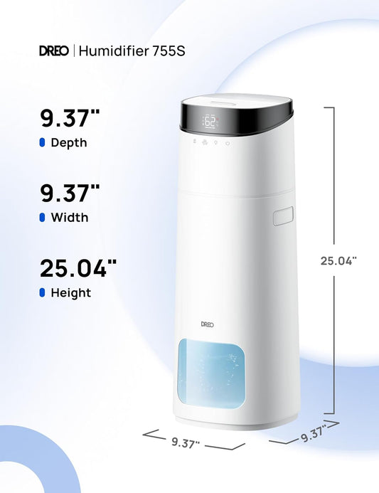 16L Slim Bevochtiger Groot Kamer 1000 vt², 130H Kouemis Lugbevochtigers Bo-vul, Afstandbeheer/Raak/Stem & APP-beheer, Selfreinigende Tenk, 30dB, RGB Lig - Wit