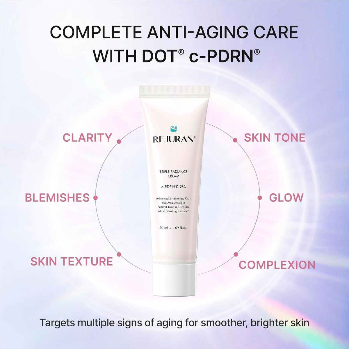 REJURAN Triple Radiance Cream, DOT™ c-PDRN® 0.2% Moisturizer, 1.69 fl oz