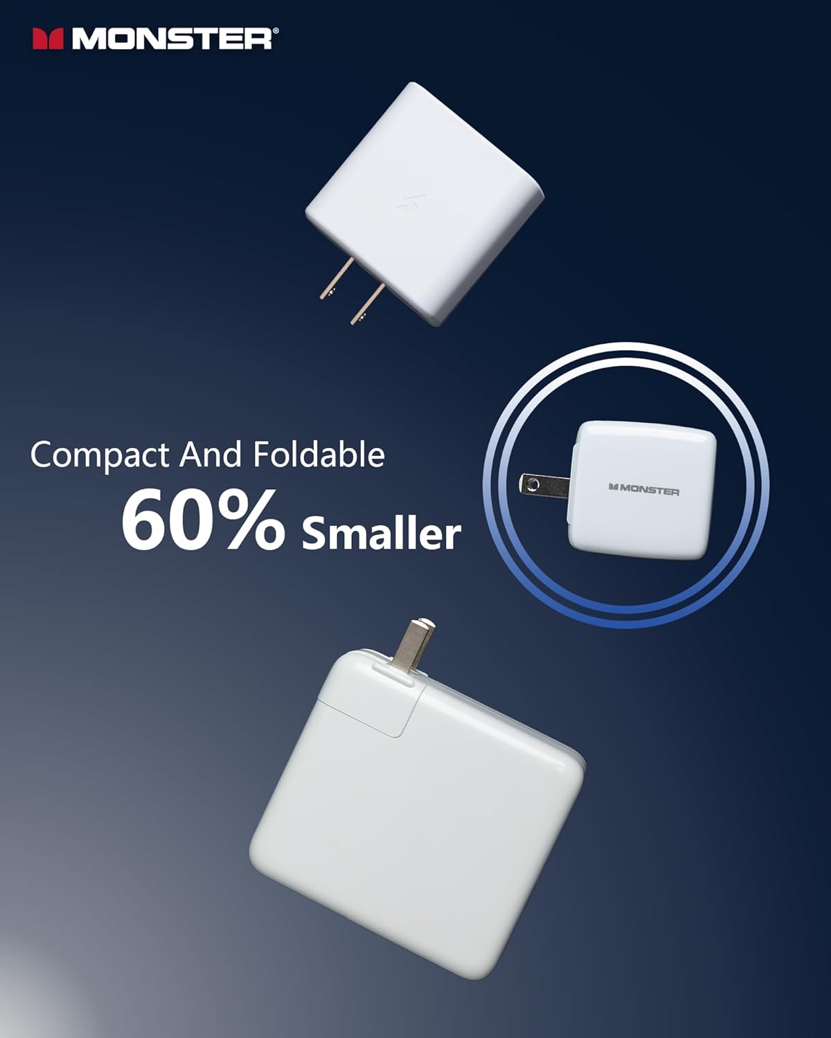 Monster USB C Charger, 25W Super Fast Charger with USB C Cable, Wall Charger with Foldable Plug for iPhone 15/15 Plus/15 Pro/15 Pro Max, Samsung Galaxy, iPad Pro, Pixel
