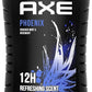 AXE Body Wash 12h Refreshing Scent Phoenix Crushed Mint and Rosemary Men's Body Wash w/ 100% Plant-Based Moisturizers (16 oz)
