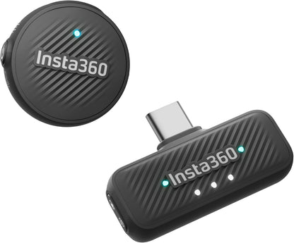 Insta360 Mic Air (1 TX + 1 RX), Noise Cancelling, 300m Range, Wireless Microphone for USB-C iPhone/Android/PC/Mac, Vlog, Streaming
