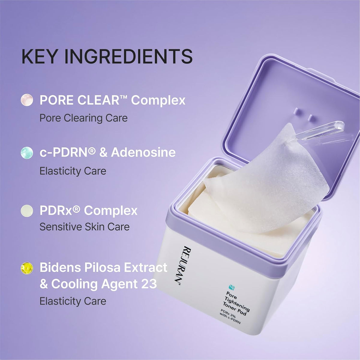REJURAN Pore Tightening Toner Pads, PDRx 3% & c-PDRN®, 60 Pads, 7.43 fl oz