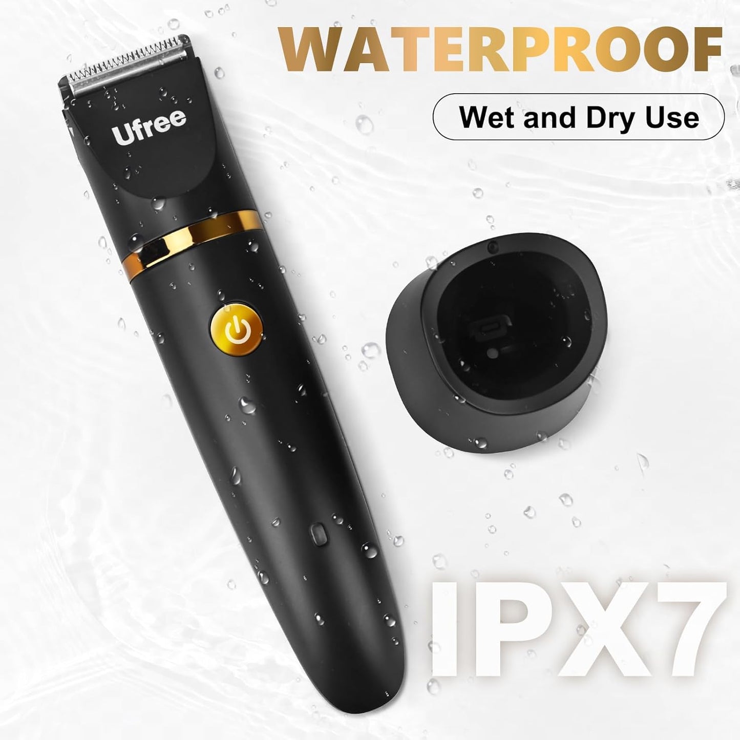 Body Hair Trimmer for Men, Manscape Ball Pubic Hair Trimmer, 3 in 1 Body Grooming Kit for Groin, Waterproof Body Electric Shaver Razor, Grooming for Face and Body, Gifts for Men, Black
