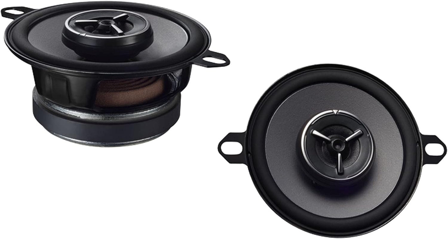 Kenwood eXcelon KFC-X3C 3.5-duim Mid-reeks motorluidspreker met sy-gebalanseerde koepelhoëtweeters vir Chrysler/Toyota/Ander, 120 Watt Maksimum Krag (Paar)