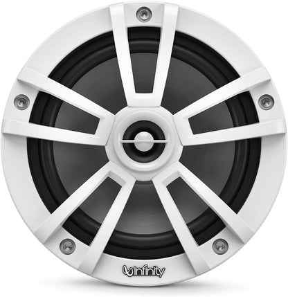 Infinity Marine Boat 6.5 Inch RGB LED Coaxial Speakers - White