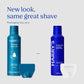Shaving Kit for Men - Razor Handle, 3 Razor Blade Refills, Foaming Shave Gel, and Travel Blade Cover - Ocean Blue