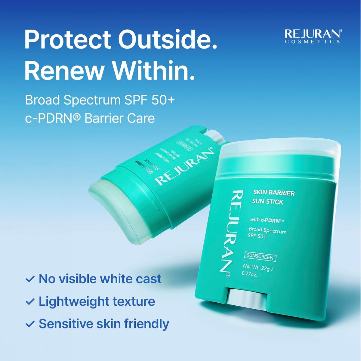 REJURAN Skin Barrier Sun Stick SPF 50+, c-PDRN® Daily Sunscreen, 0.77 oz