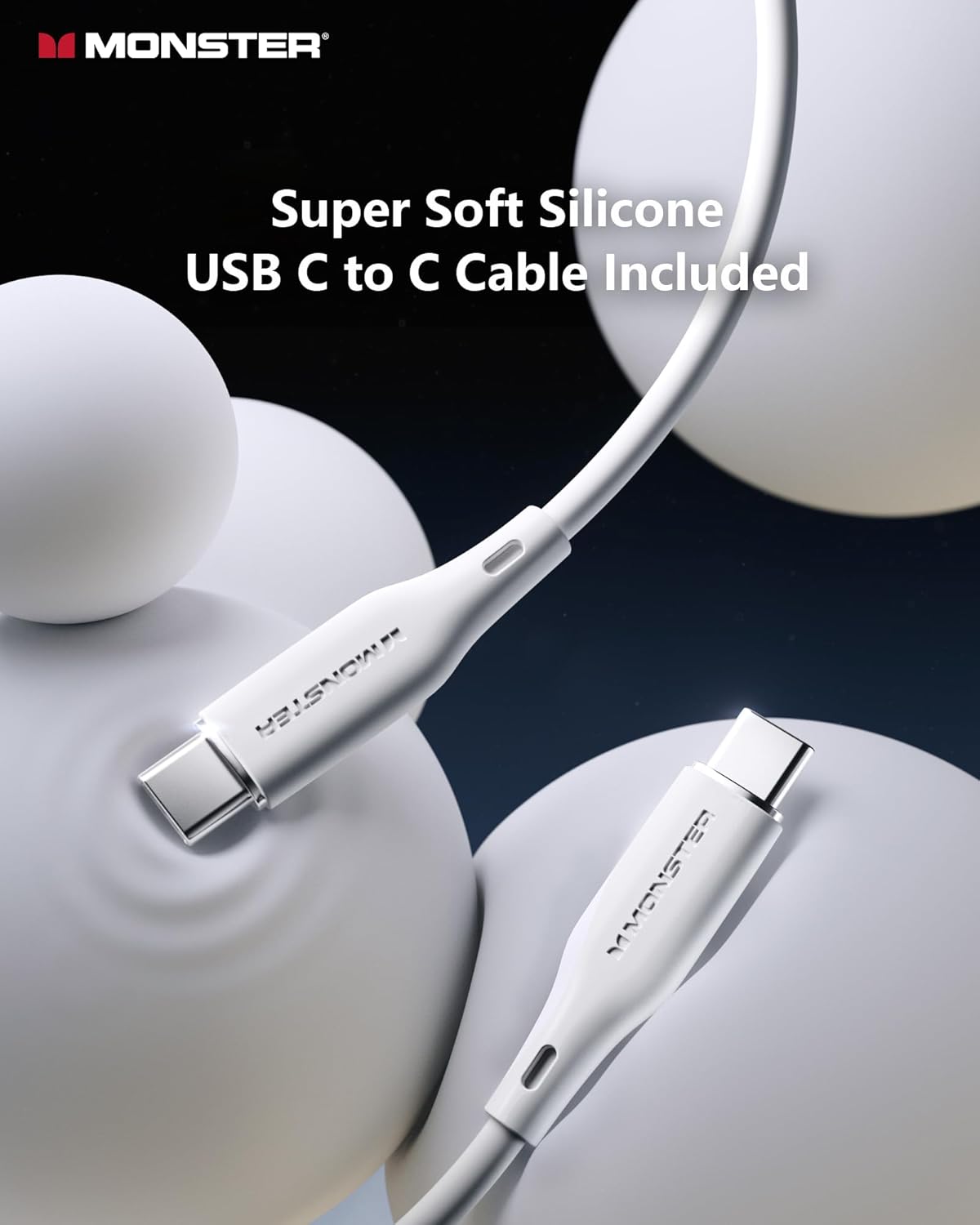 Monster USB C Charger, 25W Super Fast Charger with USB C Cable, Wall Charger with Foldable Plug for iPhone 15/15 Plus/15 Pro/15 Pro Max, Samsung Galaxy, iPad Pro, Pixel