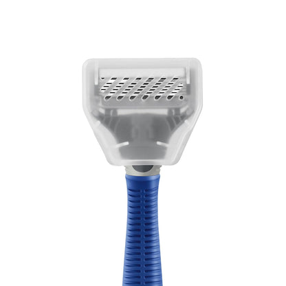 Shaving Kit for Men - Razor Handle, 5 Razor Blade Refills, Foaming Shave Gel, and Travel Blade Cover - Ocean Blue