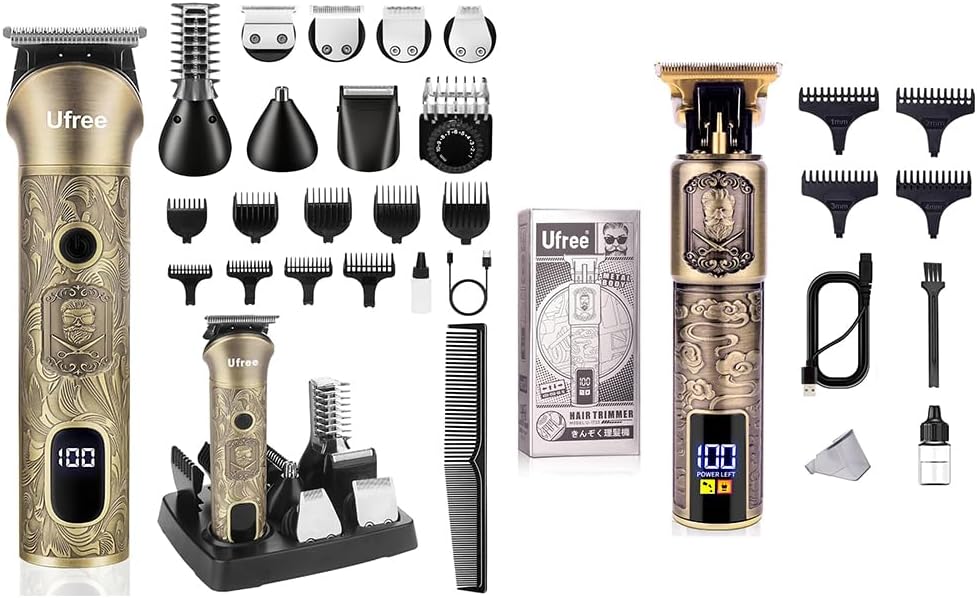 Beard Trimmer for Men and Mustache T Blade Liners Trimmer Set, Shaving Kit for Mustache Body Nose Ear Hair Facial, Electric Razor for Men
