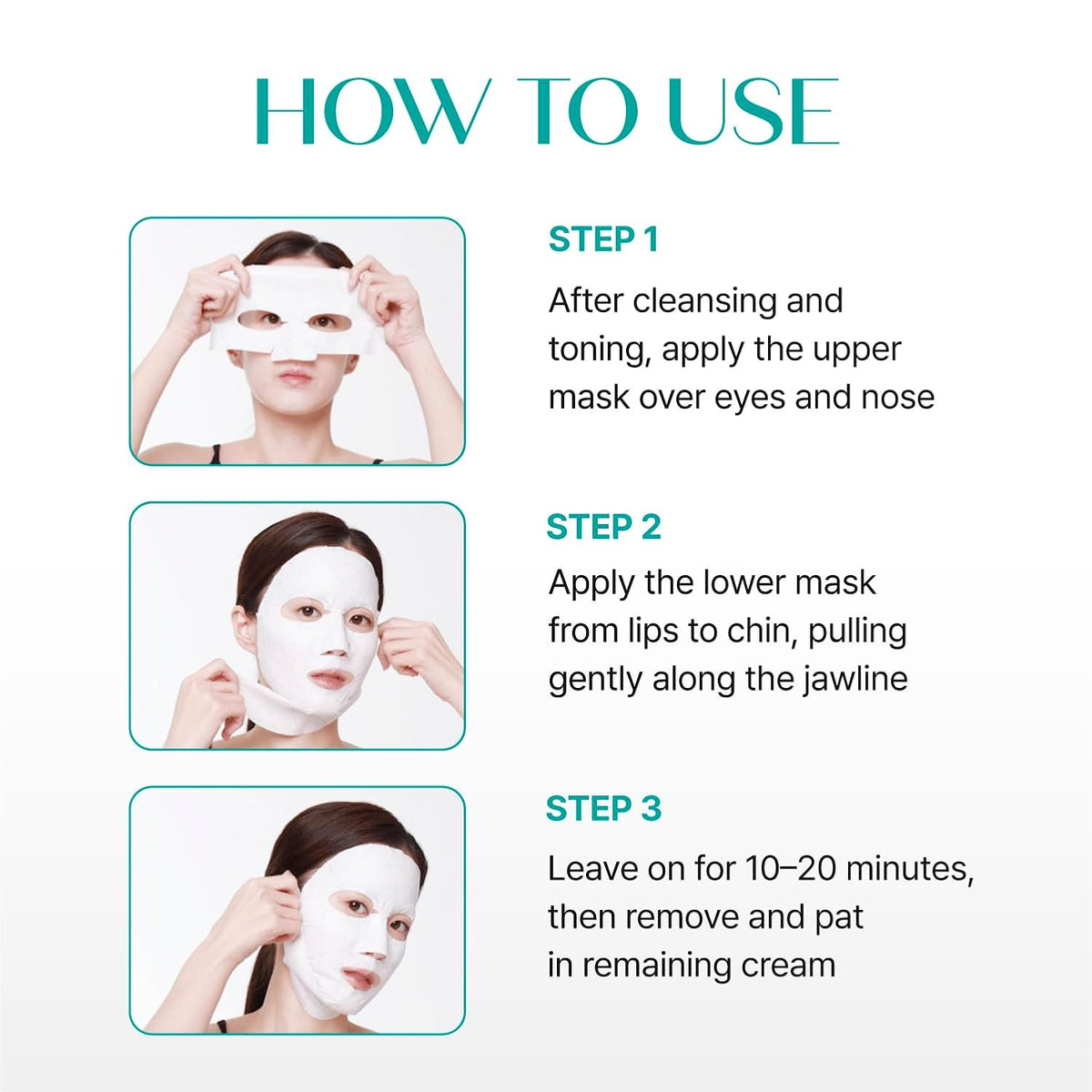 REJURAN Perfect V Tighter Dual-Sheet Mask, c-PDRN® Lifting, 4 Count