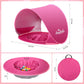 Beach Tent Pop Up Portable Shade Pool UPF50+ UV Protection Sun Shelter for Infant with Easy Set Up Canopy (Pink Beach Tent)