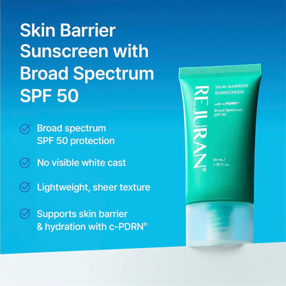 REJURAN Skin Barrier Sunscreen SPF 50, c-PDRN® Daily Sunscreen, 1.35 fl oz