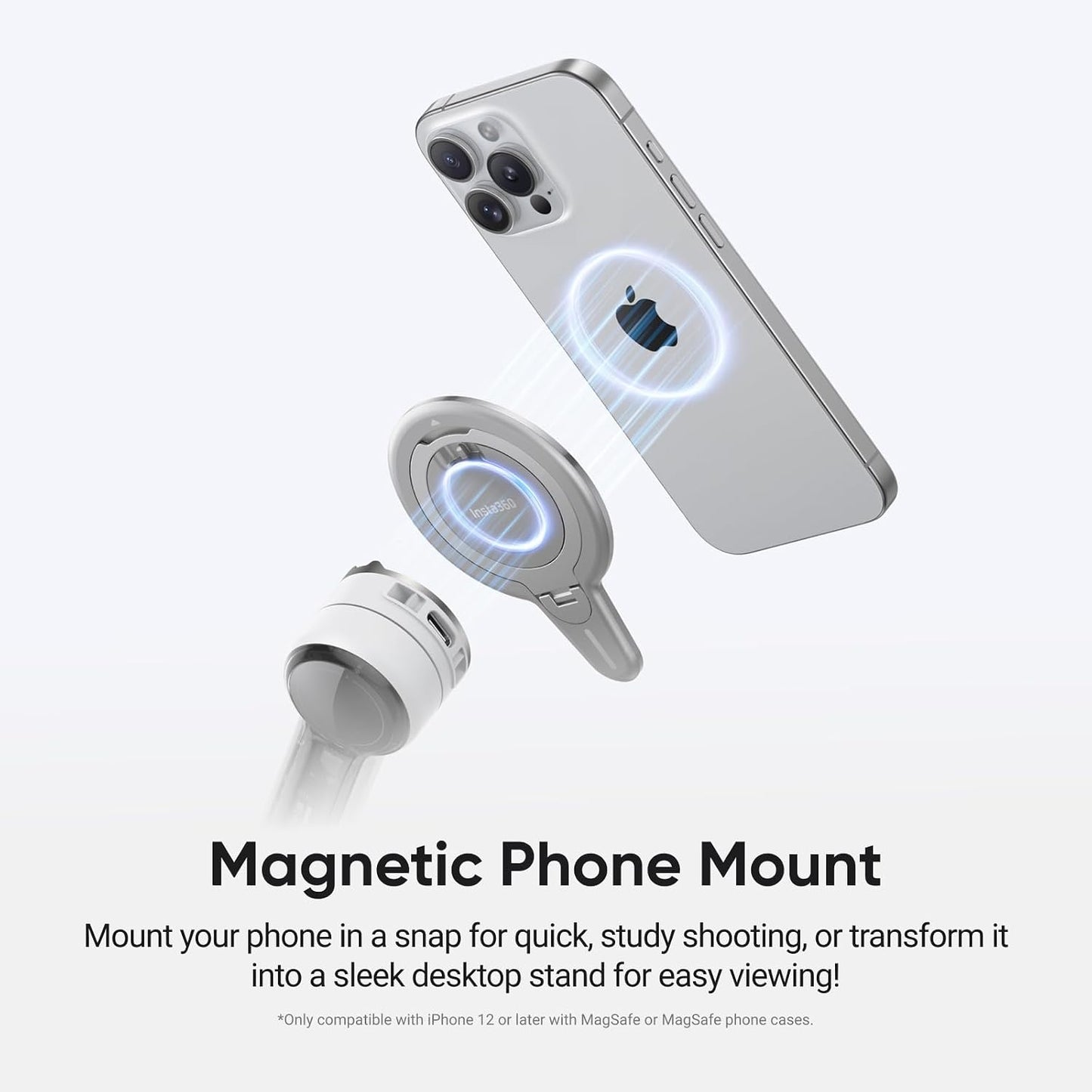 Insta360 Flow 2 Pro Ultimate AI Bundle – Foldable AI Phone Gimbal Stabilizer for iPhone/Android, Apple DockKit, MagSafe Mount, Multi-Person/Any App/360° Pan Tracking, Built-in Tripod/Selfie Stick