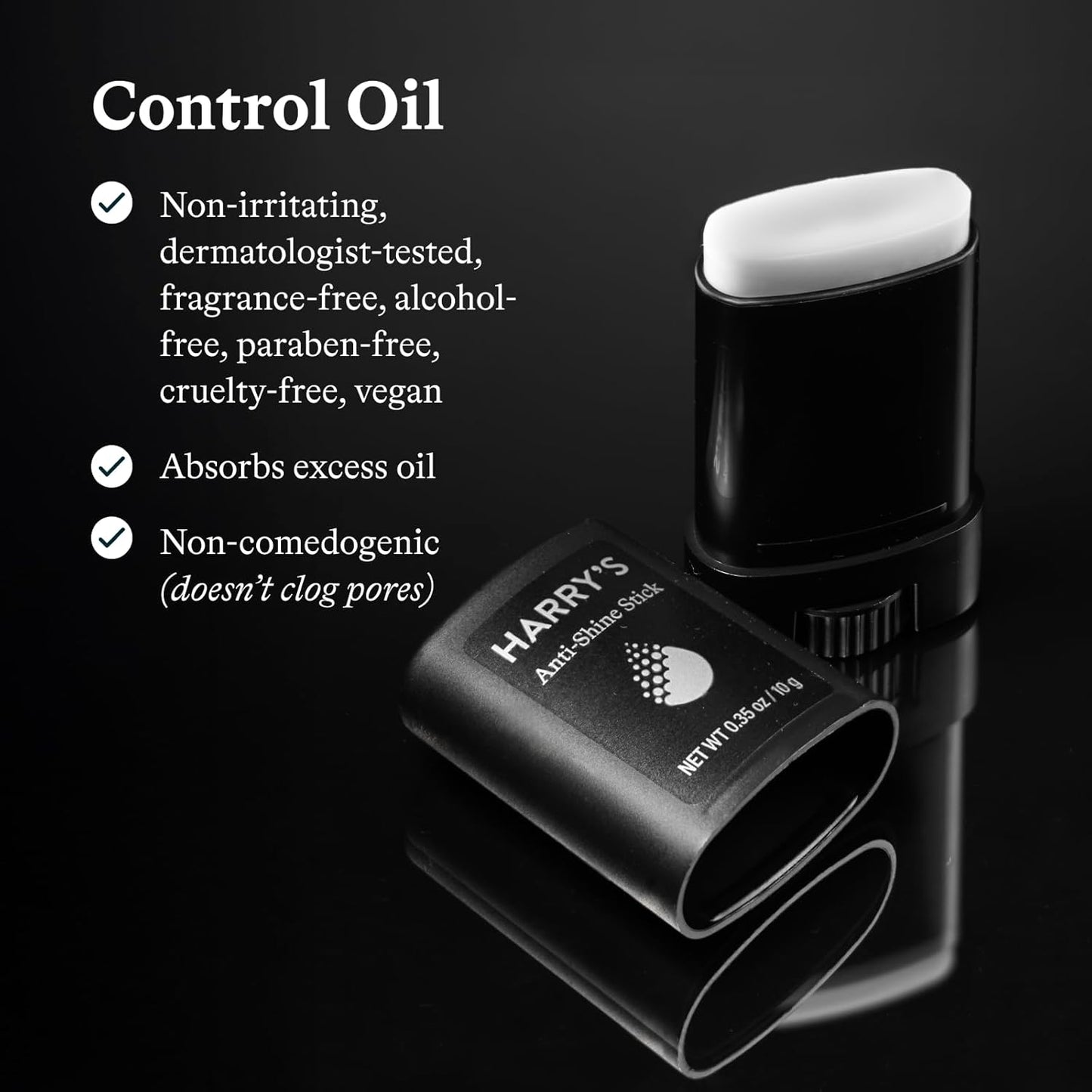 Anti-Shine Stick Facial Skin Care for Men for Oily Skin Controls and Absorbs Oil for Matte Finish - (2 Pack)