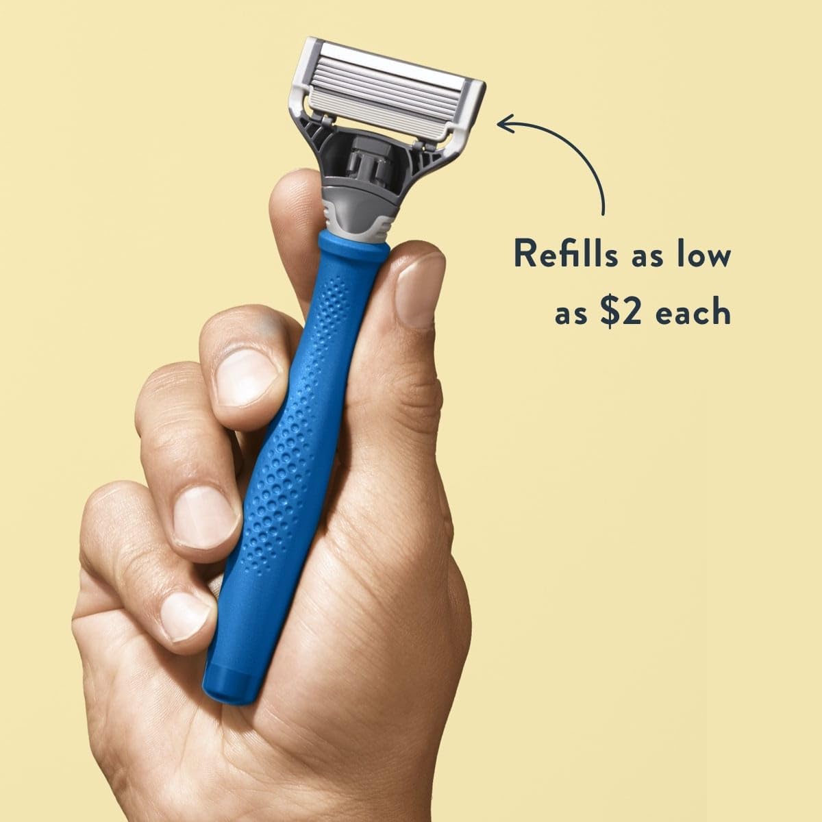 Razor Handle and Blade Cartridge- German Engineered Blades (Indigo Blue)