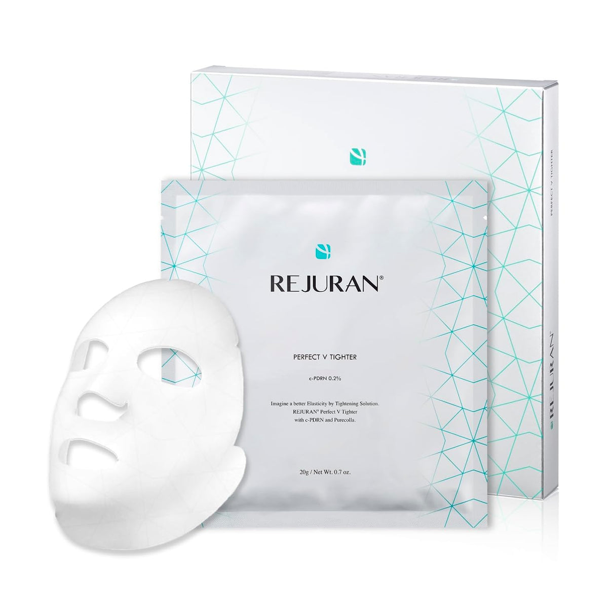 REJURAN Perfect V Tighter Dual-Sheet Mask, c-PDRN® Lifting, 4 Count
