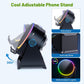 Wireless Induction Audio Bluetooth Speaker, 4 in 1 Phone Stand Speakers Amplifier with Colorful Ambient Light,360° Adjustable Holder - Black