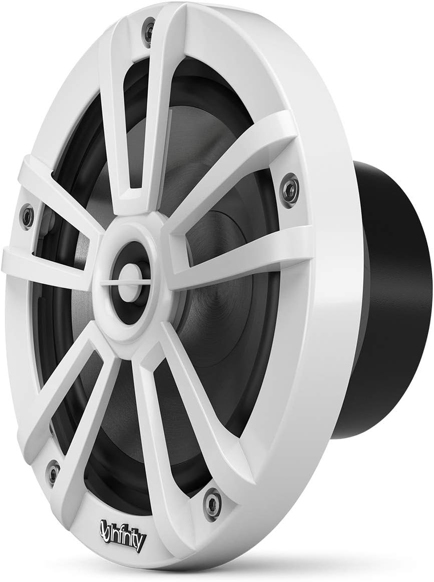 Infinity Marine Boat 6.5 Inch RGB LED Coaxial Speakers - White