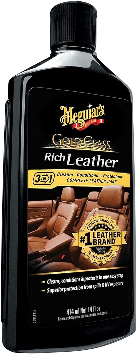 Meguiar's Gold Class Rich Leather Lotion - Maak skoon, kondisioneer & beskerm vir volledige Leerversorging (14 Oz)