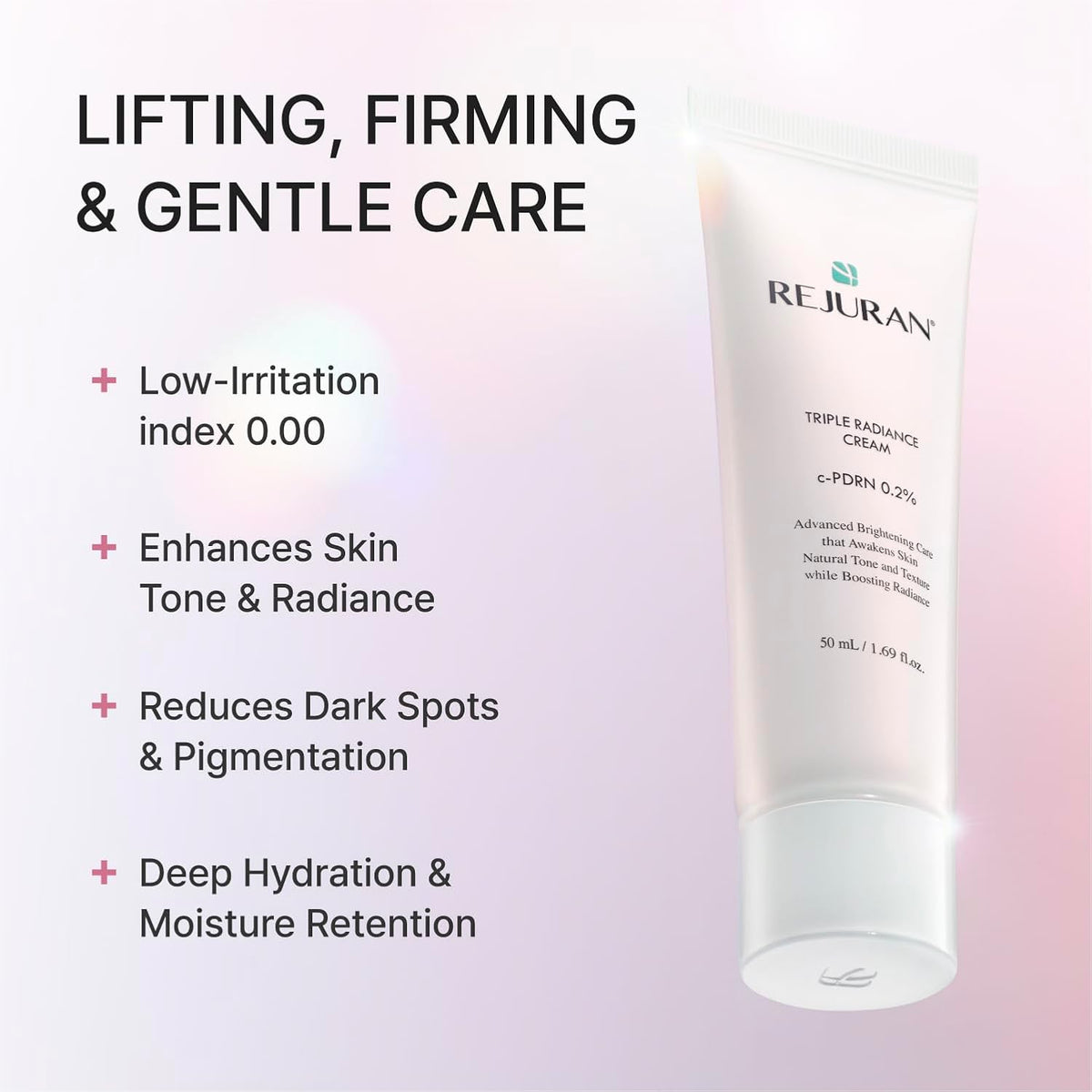 REJURAN Triple Radiance Cream, DOT™ c-PDRN® 0.2% Moisturizer, 1.69 fl oz