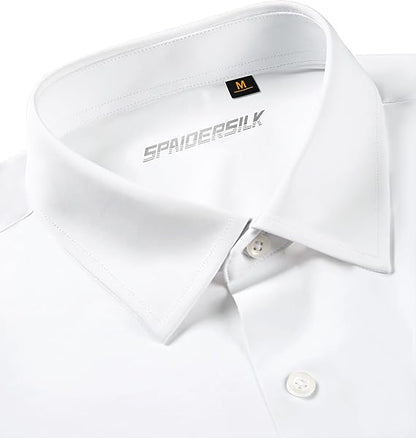 Mans Langmou Slim Fit, Spiervas, Kreukelvry, Knoop-af Rekbaar