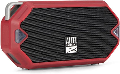 Altec Lansing - HydraMini Draadlose Bluetooth-luidspreker, IP67 Waterdigte USB C Herlaaibare Battery met 6 Uur Speeltyd, Kompak, Skokbestand, Sneeubestand, Allesbestand (Ware Rooi)