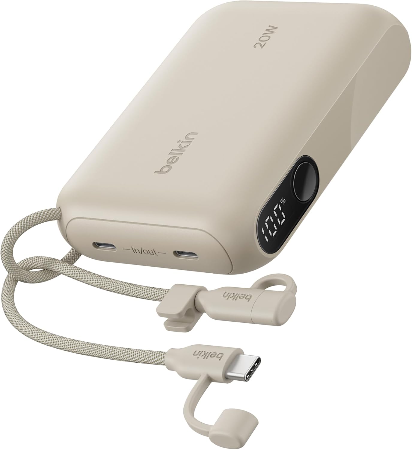 Portable Charger Slim 10,000mAh USB-C Power Bank - (Sand)
