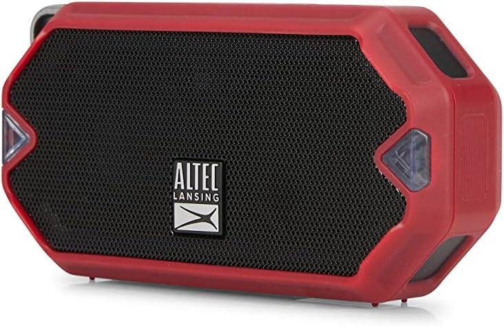 Altec Lansing - HydraMini Draadlose Bluetooth-luidspreker, IP67 Waterdigte USB C Herlaaibare Battery met 6 Uur Speeltyd, Kompak, Skokbestand, Sneeubestand, Allesbestand (Ware Rooi)