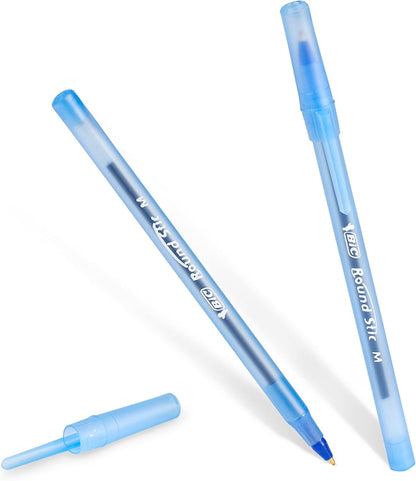 BIC Round Stic Xtra Life Ballpoint Pen with 1.0 mm Medium Point 60CT Blue Ink - (Pack of 2)