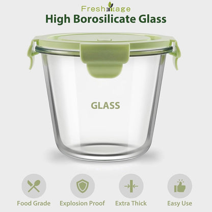 8 STUKS Glas Maaltydvoorbereidingshouers met Deksel, Lugdigte 3-Kop Glasbergingshouerstel, Hittebestand BPA-vry vir Sop-oorskiet, Mikrogolf-, Skottelgoedwasser- en Vrieskashouer (4 Pakke Gemengde kleure)