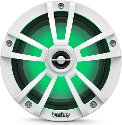 Infinity Marine Boat 6.5 Inch RGB LED Coaxial Speakers - White