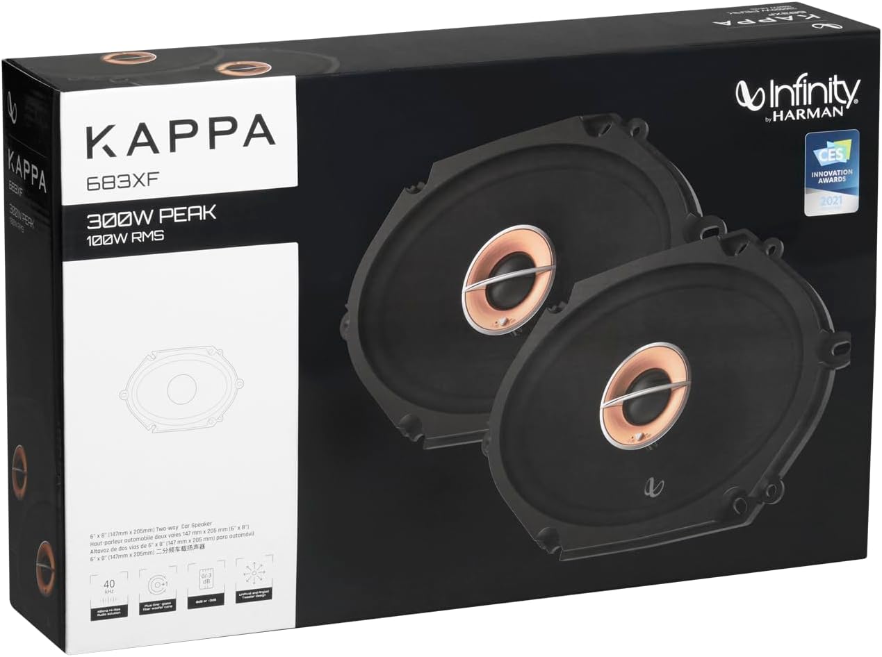 Infinity KAPPA Series 6x8 Inches (147mm x 205mm) 2-Way Car Speaker - (Pair)