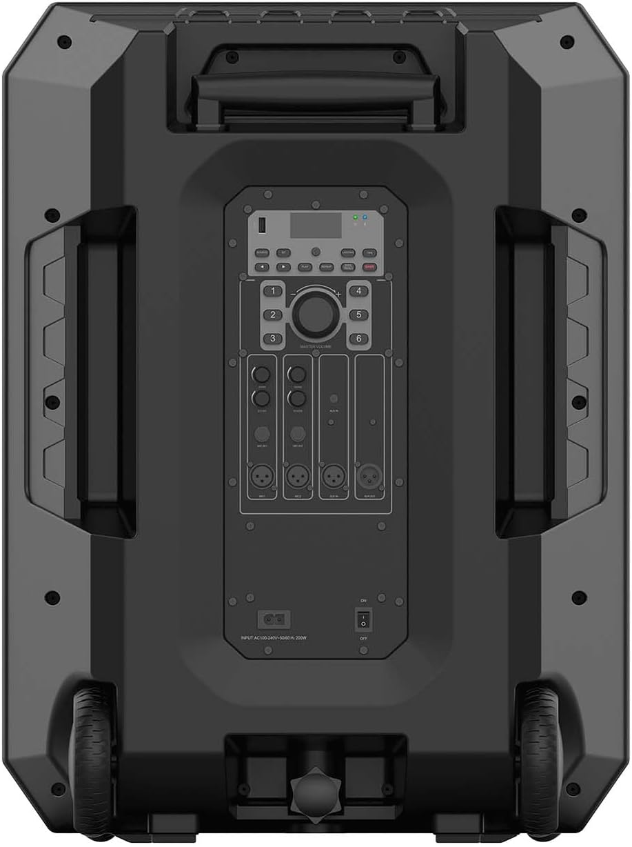 Monster X6 All-in-One Bluetooth Speaker System, Party Speaker, PA | 600W Power, 15" Sub | Beat Synced LED Lights, All Terrain Wheels, TWS Pairing, App Control | Includes Adjustable Tripod & Microphone