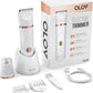 OLOV Electric Body Hair Trimmer - Groin Trimmer for Men - Bikini Trimmer Women - Wet/Dry Shaver Groomer, Replaceable Ceramic Blade Heads, USB Recharge Dock, Waterproof Hygiene Razor, White