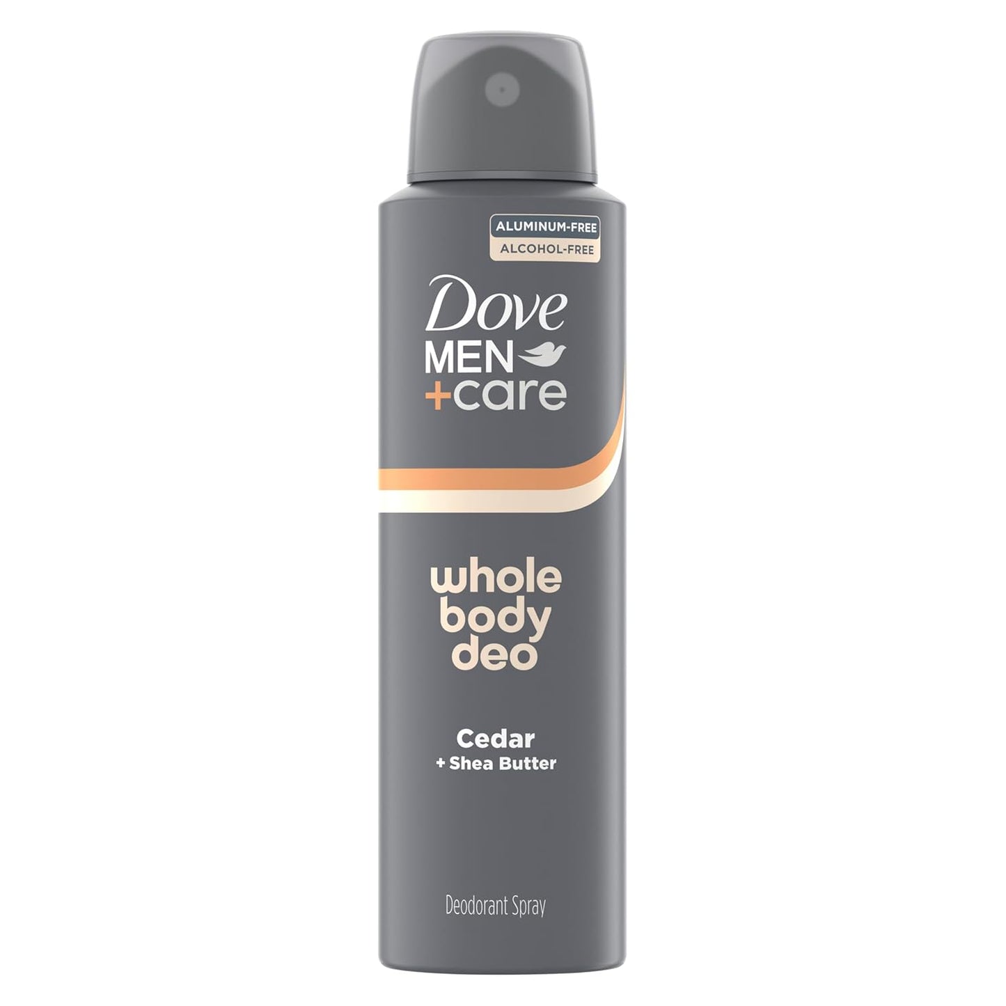 Dove Men+Care Whole Body Deo Spray Cedar + Shea Butter – Aluminum‑Free Dermatologist‑Tested | 4 oz (Pack of 2)