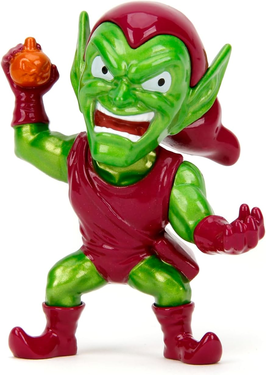 New Spider-Man 4-Pack – Collectible 2.5” Metal Figures – Spider-Man, Green Goblin, Toxin, Venom – Classic Marvel Heroes,